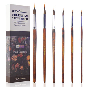 Paul Cézanne – Lot de 6 pinceaux à pointe fine de qualité studio, pour détails fins, hybrides (sable et synthétiques), pour <span class=keywords><strong>aquarelle</strong></span> - Product Image 1