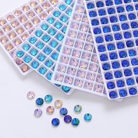 Pierres en cristal K9 de haute qualité, forme ronde, double trou, dos plat, pierres de diamant en vrac, strass en cristal à coudre