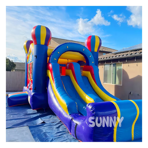 Jump Orange de qualité commerciale gonflable <span class=keywords><strong>Jumpy</strong></span> Bounce avec deux glissières, utilisation sèche humide, ventilateur inclus - Product Image 5