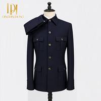 Costume homme tendance, best-seller, deux pièces, coupe ajustée, costume décontracté pour affaires, ensemble de costume décontracté à manches courtes multi-poches