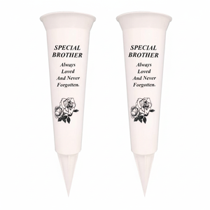 Vases commémoratifs/pots de fleurs gravés personnalisés avec une décoration de tombe et de maison - Product Image 1