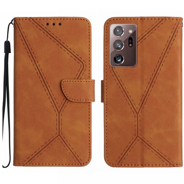 Stitching Embossed Leather Phone Case for Samsung Galaxy Note20 Ultra