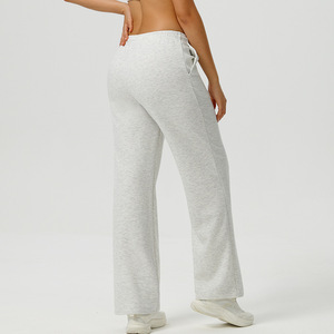 <span class=keywords><strong>Pantaloni</strong></span> Sportivi da <span class=keywords><strong>Donna</strong></span> Stile Europeo e Americano, Grigio, Casual, in Misto Cotone, Asciugatura Rapida, Gamba Larga, per Sport, Yoga e Jogging - Product Image 3