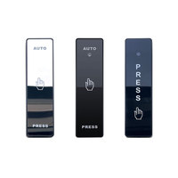 Accessoire de contrôle d'accès, bouton poussoir noir argenté pour ouverture automatique de porte, interrupteur tactile infrarouge sans fil intelligent