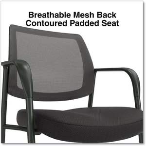 Sillón de invitados contemporáneo negro con respaldo de malla y diseño plegable - Product Image 4