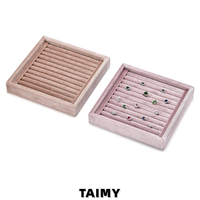 Plateau à bagues en velours multi-creux, nouveau, de haute qualité, pour présentation de bijoux, couleur personnalisée, pour boutique et vente au détail