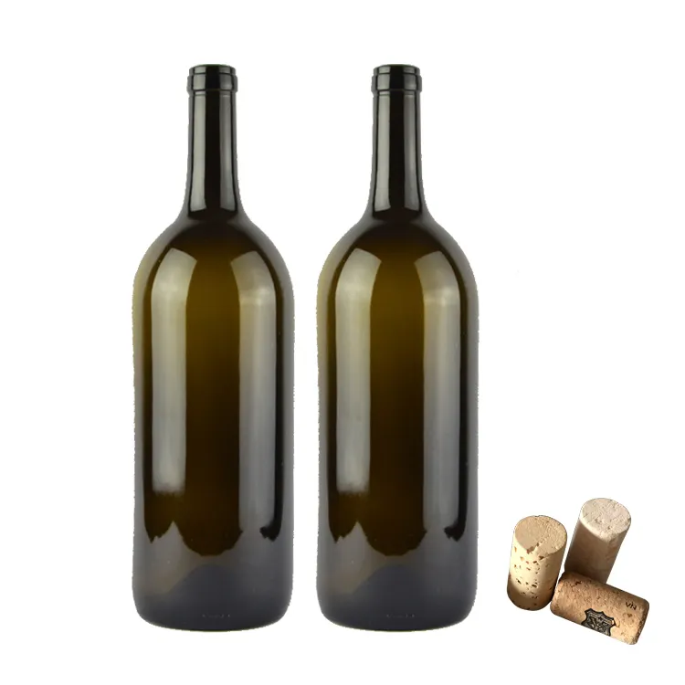 Pembuat Botol Kaca Botol Anggur Kaca Hijau, Kapasitas Besar 1500Ml 1,5 L