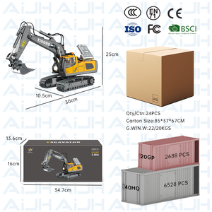 AiJH - Juguete de Control Remoto de 9 Canales, Escala 1:20, Cargador de Ruedas, Bulldozer, Vehículo de Ingeniería, Juguete de Aleación - Product Image 5