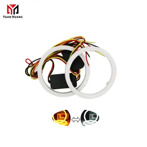 Car Accessories LED cotton light angel eyes with Turn Light red blue white+yellow colors 60 70 80 90 95 100 110 120mm
