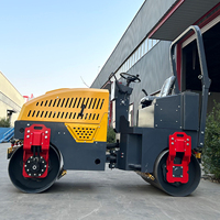Petit Compacteur Routier Vibratoire à Double Tambour de 0,7 Tonne, 1 Tonne, 1,8 Tonne pour Asphalte, Sol et Béton, Diesel et Essence