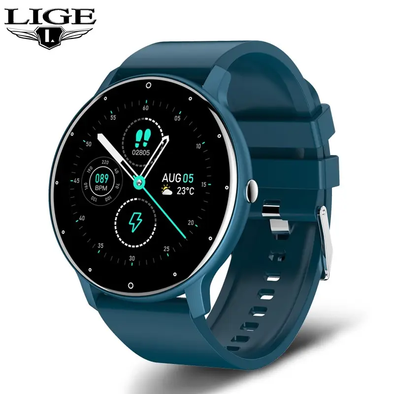 Lige relógio smartwatch masculino bw0223, touch screen, monitoramento de atividades esportivas, a prova d' água ip67, android, ios