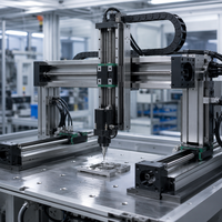 Module de table linéaire CNC de haute précision QIGE, ensemble de 3 axes XYZ, bloc carré en acier à roulements, rail de 40-130 mm, 3D libre