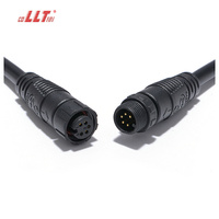 Connecteur étanche IP67 LLT 110V 10A, 2, 3, 4, 5, 6 broches, M12, câble d'extension de l'alimentation électrique mâle/femelle pour lampe solaire LED