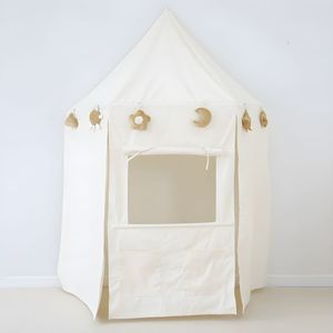 <span class=keywords><strong>Tenda</strong></span> a Mezzaluna in Tela di Cotone 100% Pieghevole Facile da Montare <span class=keywords><strong>Tenda</strong></span> da Gioco Quadrata in Tessuto Bianco per Interni ed Esterni - Product Image 1