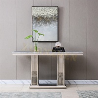 Meubles de salon Xuanzhen, table console moderne en acier inoxydable de luxe, table d'entrée en marbre, nouvelle table de couloir en métal doré