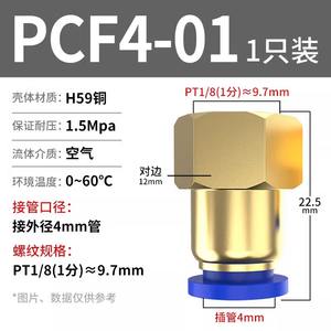 Raccord pneumatique à connexion rapide avec filetage interne en laiton plastique PCF6-01/8-02/10-03/12-04 Composant en cuivre Neuf Occasion - Product Image 6