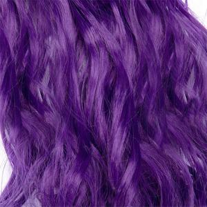 ISWEET Purple <b>Human</b> <b>Hair</b> Wet and Wavy Clip in Double Drawn Remy <b>Hair</b> <b>Extensions</b> Cuticle Aligned <b>Real</b> - Product Image 3