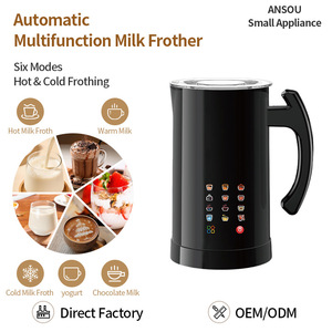 Mousseur à lait électrique multifonctionnel en acier inoxydable, style pichet, avec chauffage et agitation automatiques, pour usage domestique - Product Image 3