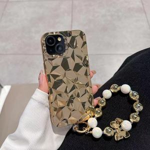 PC Sang Trọng Sáng Kim Cương Kết Cấu Bìa Với Vòng Đeo Tay Chống Thả Đa Màu Sắc Trường Hợp Điện Thoại Cho <span class=keywords><strong>Iphone</strong></span> 15 14 Cộng Với Pro Max - Product Image 4