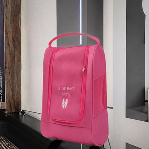 Sac de rangement pour chaussures de voyage, portable, durable, réutilisable, écologique, en polyester imperméable, avec fermeture éclair et cordon de serrage, noir, pour hommes - Product Image 3