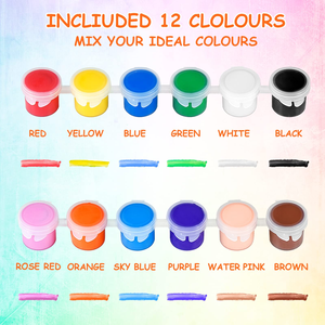 Professional Mini Cheap 3ml/5ml 6/12 Pcs Strip Plastic Pots Kid Acrylic <b>Paint</b> - Product Image 3