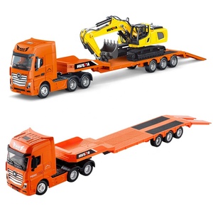 惠纳1/50比例压铸平台卡车汽车1730合金建筑压铸平板拖车模型男孩礼品 - Product Image 4