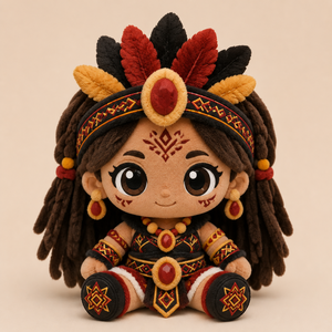Fabricant OEM/ODM de jouets en peluche personnalisés sur le thème tribal, poupées en peluche inspirées des peuples indigènes, poupées ethniques princesse en peluche - Product Image 2