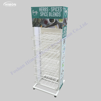 Vendeur d'épicerie 6 paniers en fil métallique avec séparateur présentoir à épices pour supermarché