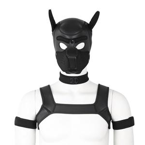 БДСМ бондаж щенок капюшон, воротник, нагрудное плечо, повязка на руку для мужчин - Product Image 3
