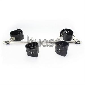 Hottime <b>Sexy</b> Black Wrist and Ankle Spreader Bar <b>Handcuffs</b> Restraint Sex Toy <b>Set</b> - Product Image 1
