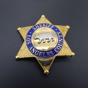 Badge de sécurité 3D en métal personnalisé par le fabricant, emblème de sécurité plaqué or, argent, cuivre, badge de garde privé - Product Image 2