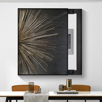 Peinture abstraite minimaliste moderne sur toile avec cadre en alliage d'aluminium, design sans perforation, fixation murale haut de gamme discrète