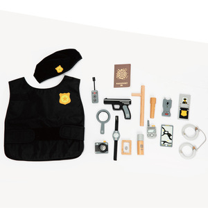 Costume de simulation de policier Interpol pour enfant avec modèle de pistolet pour jeu de rôle - Unisexe, âge 4-6 ans - Product Image 1
