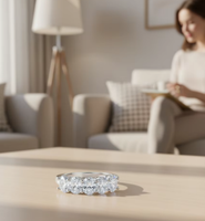 Certificat GRA Diamants Moissanite VVS1 Couleur D Argent Sterling 925 Alliance de mariage Bague de fiançailles Bijoux fins