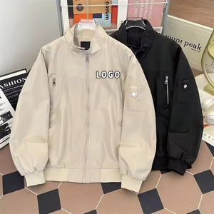 Venta caliente American Street Fashion Ropa de trabajo simple Otoño Hombres Casual Versátil Stand-Up Collar Biker Style Chaqueta - Product Image 1