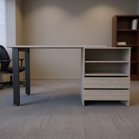 Escritorio de Oficina Cusco Gris Claro de 120 cm, Escritorio con Almacenamiento Personalizable, Muebles de Oficina