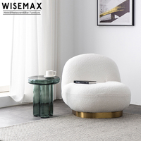 WISEMAX FURNITURE Style Ins Table basse ronde simple en verre transparent Ensemble de tables basses Luxe léger Table basse ambrée
