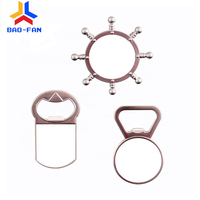 Ouvre-bouteille de sublimation vierge Offres Spéciales aimant de réfrigérateur, impression de bricolage aimant de réfrigérateur en métal de forme ronde