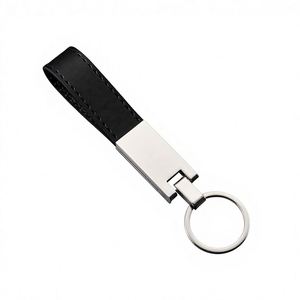 Cadeaux promotionnels, porte-clés en cuir PU personnalisé avec nom de marque, impression de logo au laser, porte-clés double en cuir, porte-clés de voiture - Product Image 3