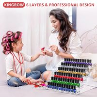 Présentoir à vernis à ongles en acrylique transparent à 6 niveaux, grande capacité, organisateur d'huiles essentielles, support professionnel pour maquillage de salon
