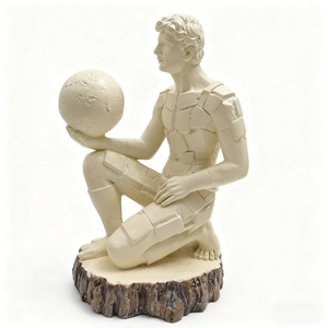 Thinker Figure Art Sculpture Night <b>Light</b> Warm White <b>LED</b> <b>USB</b> Powered Tap Control Desk Ornament for Living Room Office Study - Product Image 3