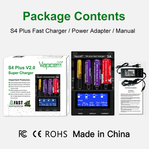 Многофункциональное умное зарядное устройство S4 Plus V2.0, 4 слота, 3 А, зарядное устройство, быстрая зарядка для перезаряжаемых литий-ионных/никель-металлогидридных/никель-кадмиевых аккумуляторов - Product Image 5