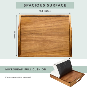 <span class=keywords><strong>Plateau</strong></span> <span class=keywords><strong>de</strong></span> <span class=keywords><strong>lit</strong></span> en bois d'acacia <span class=keywords><strong>avec</strong></span> <span class=keywords><strong>coussin</strong></span> détachable - Product Image 3