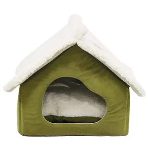 High Quality Dog House Kennel Bed Cat Bed Pet Teepee Tent House Soft Luxury Indoor Winter Warm