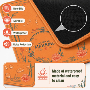 Luxury Orange Botanical Mahjong Table Mat Noise Reduction Neoprene Game Play Mat with Travel Bag for Gifts - Product Image 5