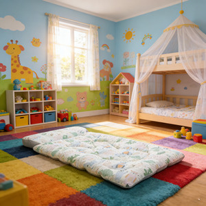 Tappetino per il riposo dei bambini con cuscino e coperta per maschi e femmine, sacco a pelo per bambini adatto per asilo nido, scuola materna, viaggi e campeggio - Product Image 1