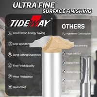 Mata Bor Router Tungsten Carbide Berkualitas Tinggi Tideway 65HRC, Alat Pertukangan Profesional OEM ODM untuk Pengerjaan Kayu Konvensional