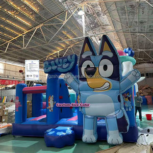 Château <span class=keywords><strong>gonflable</strong></span> commercial d'extérieur pour enfants, thème Bluey, avec toboggan et zone de saut - Product Image 1