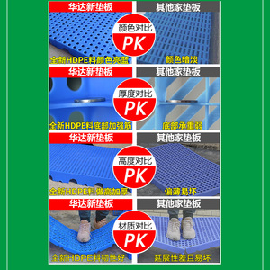 <b>Plastic</b> <b>Flooring</b> Mat Square Blue Round Hole Waterproof Moisture Proof Board For Warehouse Storage Use - Product Image 4