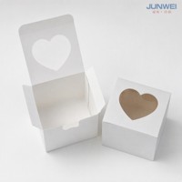 Boîte à dessert jetable en carton avec poignée et fenêtre transparente pour gâteau, emballage personnalisé pour boulangerie (recyclé)